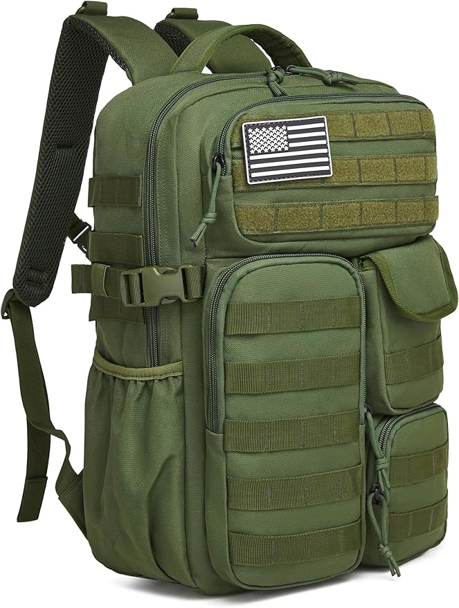 Wotony Tactical Backpack - Military waterproof backpack with multiple pockets and tactical gear for the outdoors (army green, 30L)