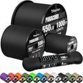 Paracord Rope 550 lb - 50ft 5/32" Parachute Cord 4MM 7-Strand para Cord - Heavy Duty Spool String for Survival,Camping Gear, Survival Bracelet, Clothesline - Black