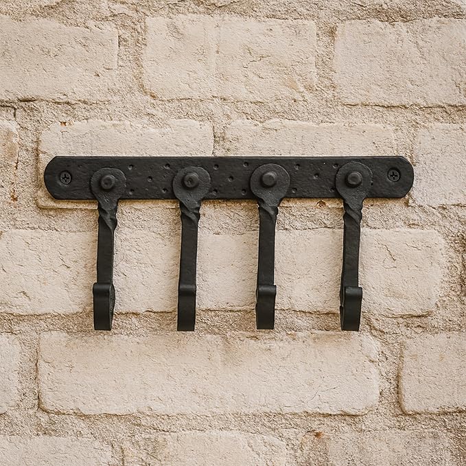 Mystic Colonial Cast Iron Wall Mounted Coat Rack – 4 Hooks