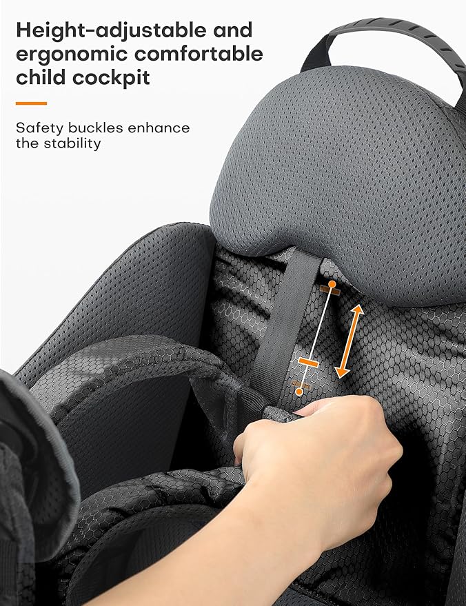 besrey Baby Backpack Carrier, Toddler Hiking Backpack with Safety 3-Height Seat, Adjustable Straps&Waist Belt, Foldable Frame Lightweight Large Capacity Child Carrier for Hiking (Silver Grey)