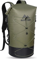 MARCHWAY Floating Roll Top Dry Bag, Flexible Lightweight TPU Waterproof Backpack 20L/30L/40L with Padded Straps for Boating, Kayaking, Swimming, Hiking, Beach (Green, 30L)
