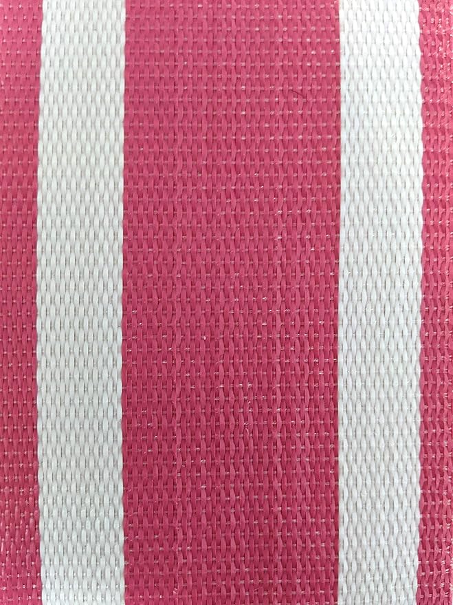 USA Chair Replacement Lawn Chair Webbing Kit - UV-Resistant Straps Made with Durable Polypropylene. Chair Webbing Kit (2 1/4" x 50', Pink and White Stripe)