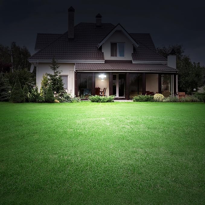 LUTEC 74W 8000 Lumen Motion Sensor Outdoor Lights, 5000K Daylight, IP65 Waterproof Flood Lights Outdoor with Night Light, Dusk to Dawn Motion Detector LED Security Light for Outside Garage, Yard-White