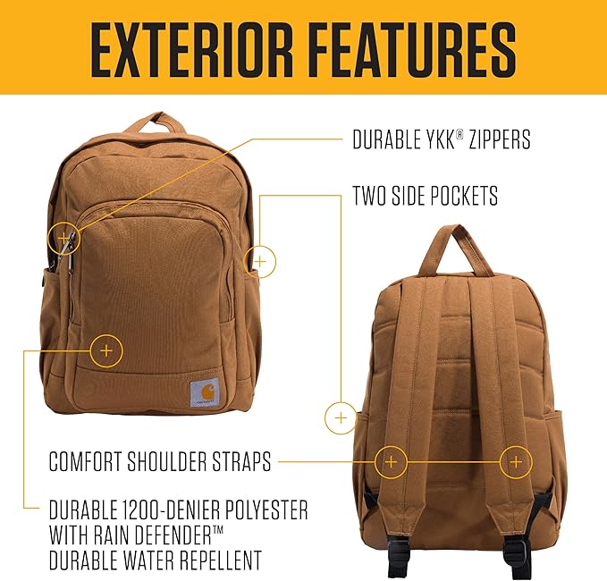 Carhartt 25L Classic Laptop Backpack, Durable Water-Resistant Pack W/ 15" Laptop Sleeve and Multiple Organizational Compartments, Blind Duck Camo