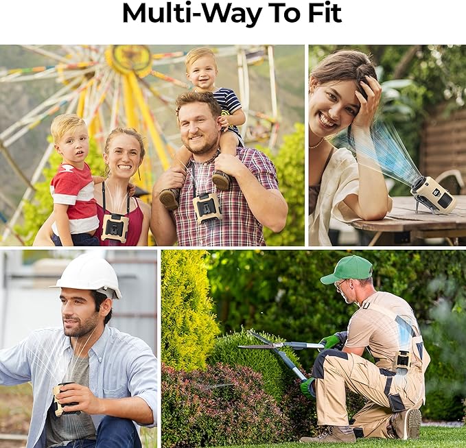 AMACOOL Portable Waist Fan Clip On, Father's Day Gifts for Dad Husband, 10000mAh Rechargeable Wearable Shirt Fan, Powerful Belt Fans, Birthday Gifts for Men Jobsite Travel Camping Essentials 2026
