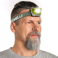 Foxelli LED Headlamp Flashlight for Adults & Kids, Running, Camping, Hiking Head Lamp with White & Red Light, Comfortable Headband, Lightweight & Waterproof, 3 AAA Batteries