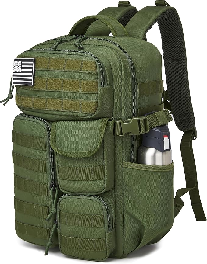 Wotony Tactical Backpack - Military waterproof backpack with multiple pockets and tactical gear for the outdoors (army green, 30L)
