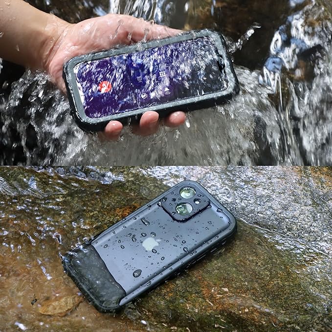 SPORTLINK for iPhone 14 Plus Waterproof Case - Shockproof Dustproof Phone Case with Screen Protector, Full Body Protective Case for iPhone Plus 6.7'' Black