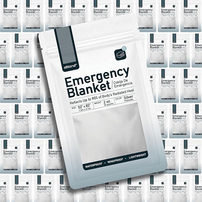 Altland 25 Pack of Emergency Blankets - Bulk Heat Reflective Blankets for Winter Survival Kits, Disaster Preparedness, Cold Weather Camping, and Homeless Care Packages