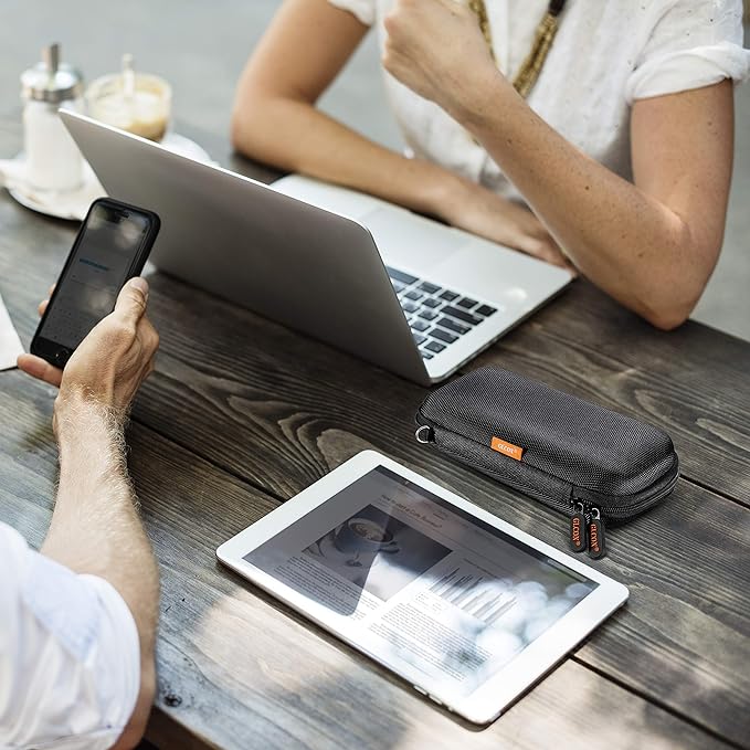 External Hard Drive Case - GLCON Shockproof EVA Carrying Case for WD My Passport Element Seagate Expansion Backup Toshiba 1TB 2TB 4TB - High Protection Portable Travel Electronic Power Bank Bag