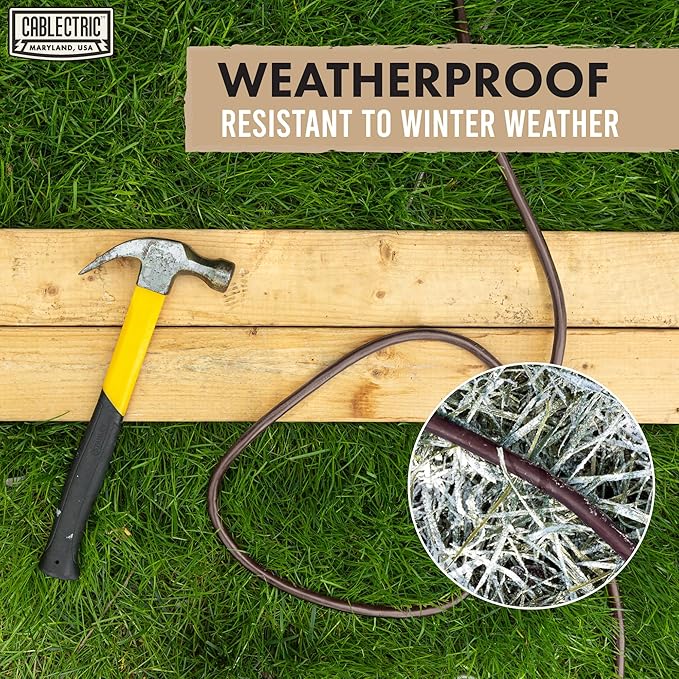 Brown Outdoor Extension Cord 6 Ft, 16/3 Heavy Duty Cable with 3 Prong Grounded Plug, 13 AMP for Garden, Lawn, Landscaping, Tools & Appliances, 6 Ft Extension Cord 3 Prong