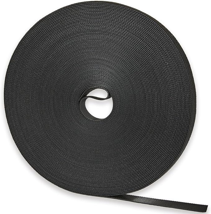 75 ft x 1/2 inch Hook and Loop Roll, Reusable Fastening Cable Ties, Multi-Purpose Cable Management Wire Ties Cable Straps for Organizing Home, Office and Data Centers