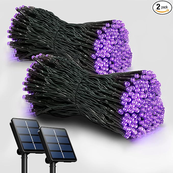 Selarlyt 2 Pack Solar Christmas Lights Outdoor, 72FT 200 LED Solar String Lights with 8 Lighting Modes, IP65 Waterproof Solar Lights Outdoor for Xmas Garden Party Tree Decor