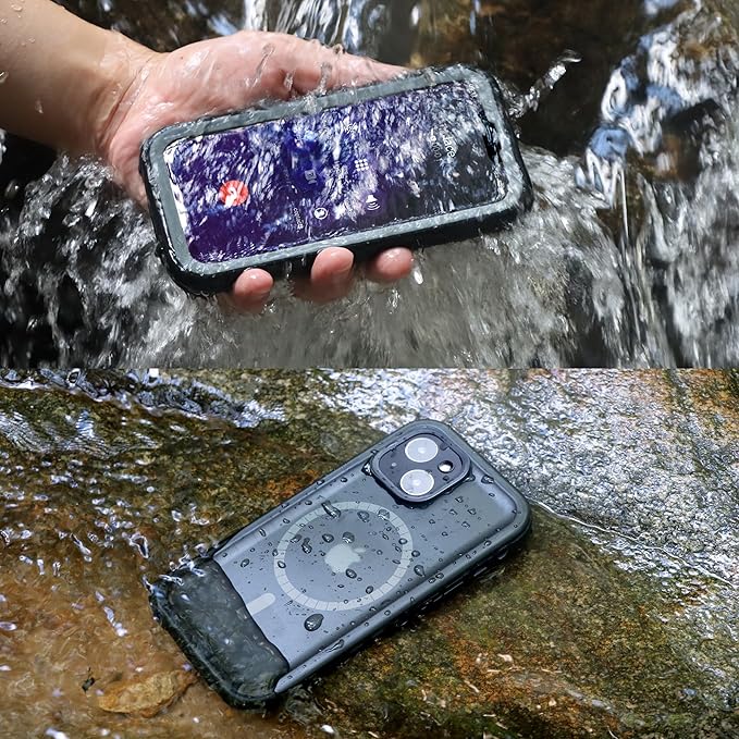 SPORTLINK for iPhone 15 Case - IP68 Waterproof Military Protective Full Body Heavy Duty Shockproof 360 Sealed Dustproof with Camera Screen Protector Phone Cover for i Phone 15 6.1" Mag/Black