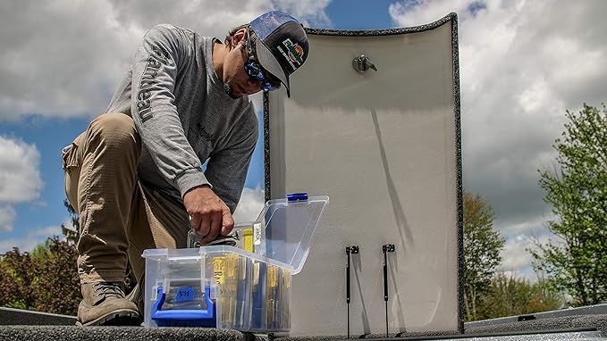 Flambeau Outdoors 4510 Clear Fishing Organizer - Super Half Satchel Soft Fishing Lure Storagees,Bait Organizer,Tuff Tainer with Zerust Anti-Rust Dividers,(Pack of 4)