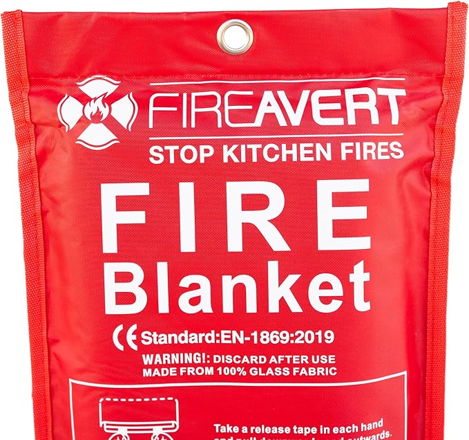 FireAvert Emergency Fire Blanket for Home and Kitchen – Fire Safety Blanket for Kitchen, Camping, Vehicles & More - 10 Pack