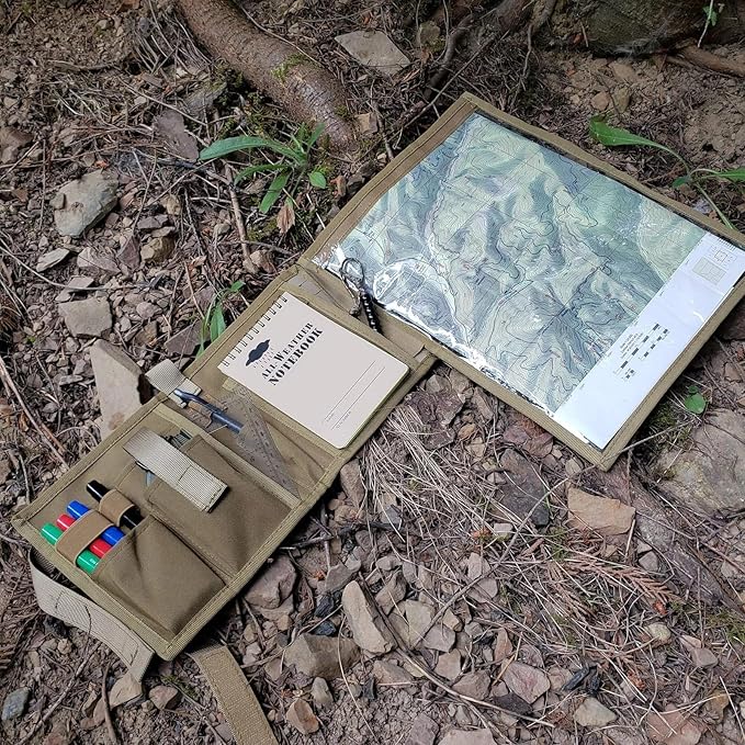 Tactical Map Case, Military-Grade Army Gear for Land Navigation Kit Outdoors or Hiking, Map Pouch Holder Army Protector Foldable Storage Bag, 13 x 10, Tan