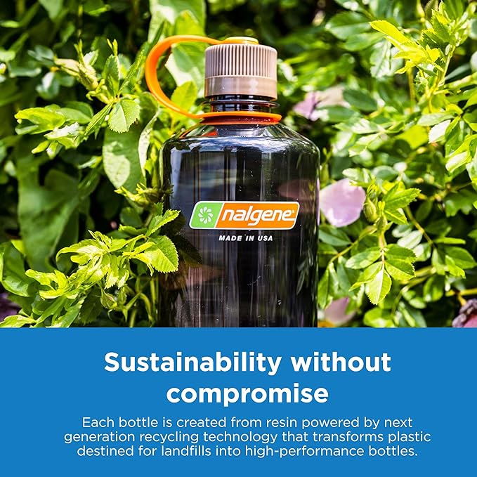 Nalgene Sustain Tritan BPA-Free Water Bottle Made with Material Derived from 50% Plastic Waste (using ISCC certified mass balance), 16 OZ, Narrow Mouth, Pineapple
