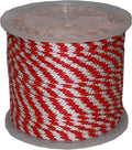 T.W Evans Cordage 96015 1/2-Inch by 300-Feet Solid Braid Propylene Multifilament Derby Rope, Red and White