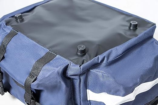 Primacare KB-RO74-B First Responder Trauma Bag, 17" x 9" x 7", Blue — EMT/EMS Medical Supply Organizer with Padded Dividers, Multiple Compartments, Side Pockets, Reflective Strip, Durable Design