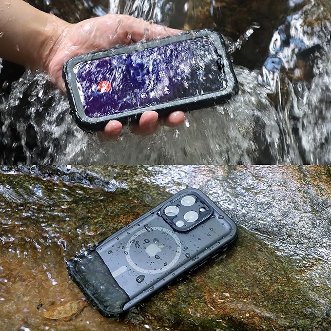 SPORTLINK for iPhone 15 Pro Case - IP68 Waterproof Military Protective Full Body Heavy Duty Shockproof 360 Sealed Dustproof with Camera Screen Protector Phone Cover for i Phone 15 Pro 6.1" Mag/Black