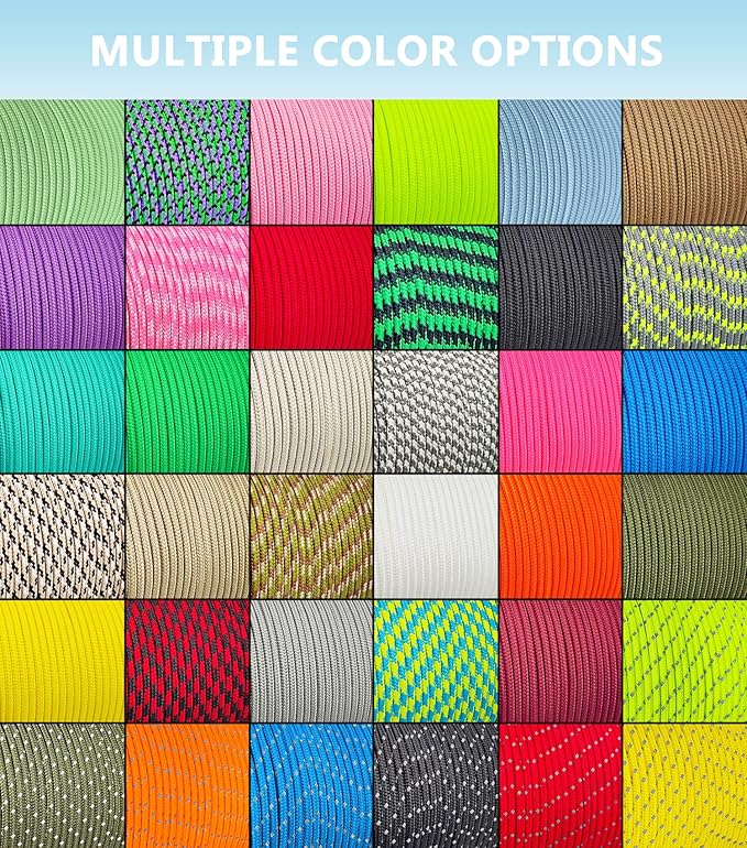 Reflective Paracord 240lb - Diameter 2mm Micro Utility Cord -3 Strand Parachute Spool Cord - 100ft 200ft,Paracord for Camping,Hiking,Fishing,Outdoor and DIY