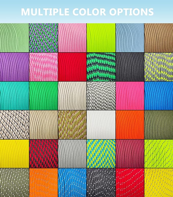 Reflective Paracord 240lb - Diameter 2mm Micro Utility Cord -3 Strand Parachute Spool Cord - 100ft 200ft,Paracord for Camping,Hiking,Fishing,Outdoor and DIY