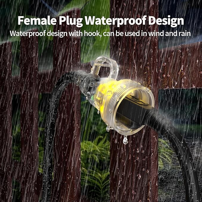 POWGRN 200FT 16 Gauge Black Outdoor Extension Cord Waterproof, 3 Prong Flexible Cold Weatherproof -58℉ Extension Cord, 10 AMP 1250W SJTW, ETL Listed