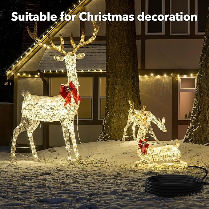BN-LINK 6ft Indoor Outdoor Extension Cord 16/3 SJTW, 3 Pack, Black, 3-Prong, Weather Resistant & Flame Retardant, for Indoor, Garden, Landscaping & Holiday Decorations
