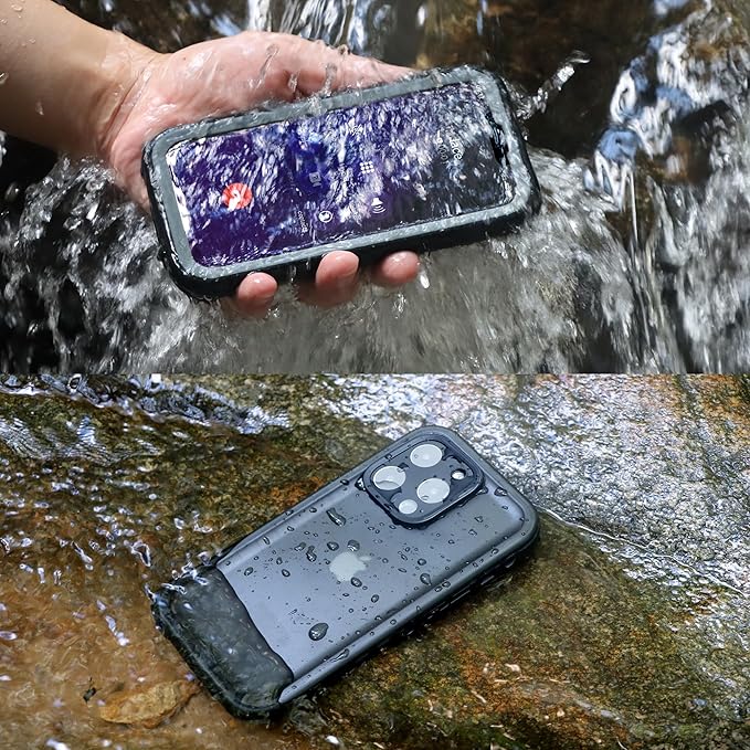 SPORTLINK for iPhone 15 Pro Max Case - IP68 Waterproof Military Protective Full Body Heavy Duty Shockproof 360 Sealed Dustproof with Camera Screen Protector Cover for i Phone 15 Pro Max 6.7" Black