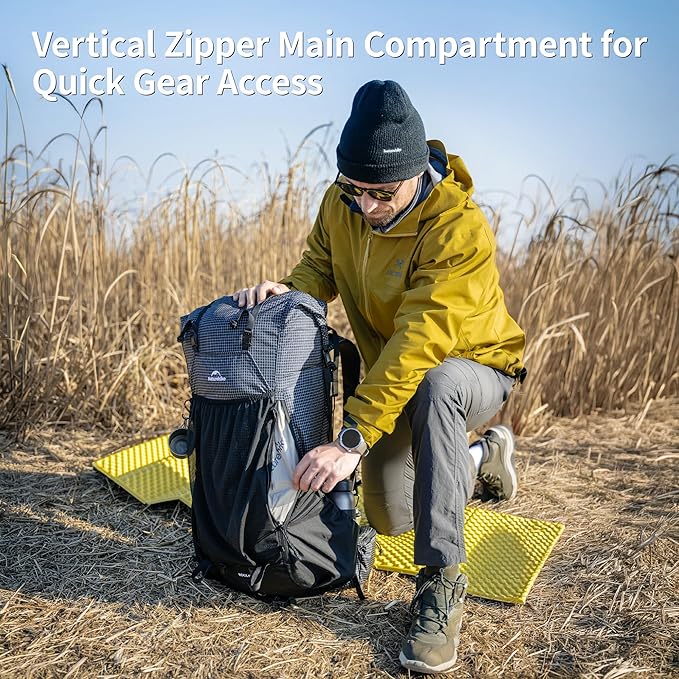 Naturehike 60L Rock 2.0 Upgraded Internal Frame Hiking Backpack for Outdoor Camping Travel Backpacking, Ultralight Backpack for Adults(Black/M/60L)
