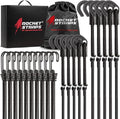 Rocket Straps - Ultimate Adjustable Outdoor Bungee Cord Assortment - Heavy Duty Set of 20 Bungee Cords (48") Double-J Hooks - Elastic Straps for Camping, Securing, and DIY Multipurpose