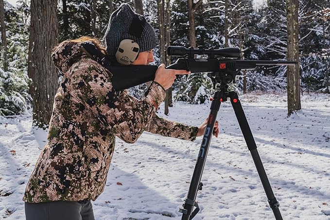 BOG DeathGrip Aluminum Tripod with Durable Frame, Lightweight, Stable Design, Bubble Level, Adjustable Legs, Shooting Rest, and Hands-Free Operation for Hunting, Shooting, and Outdoors