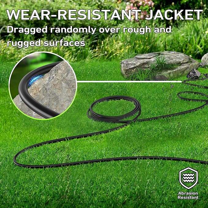 LUCKY TL Indoor Outdoor Extension Cord, 14/3 Gauge Black Long Extension Cord 50ft, Waterproof Flexible Case, Made of Pure Copper, 15A 1875W 16AWG SJTW, 3 Prong Heavy Duty Wire, ETL