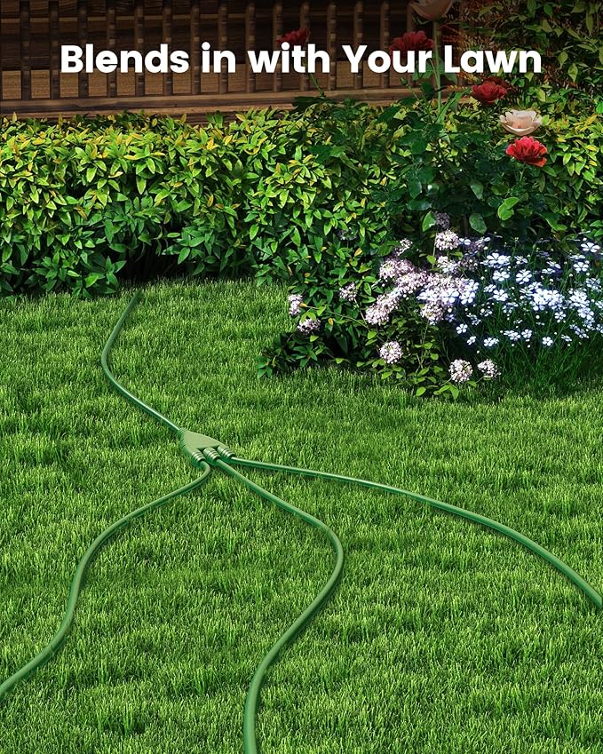 SURAIELEC Outdoor Extension Cord with Multiple Outlets, (15+10+10+10) 45FT Total, 25FT End to End, 1-3 Multi Plug Splitter, 16/3C SJTW, for Landscape, Christmas Lights, Halloween Decorations, Green