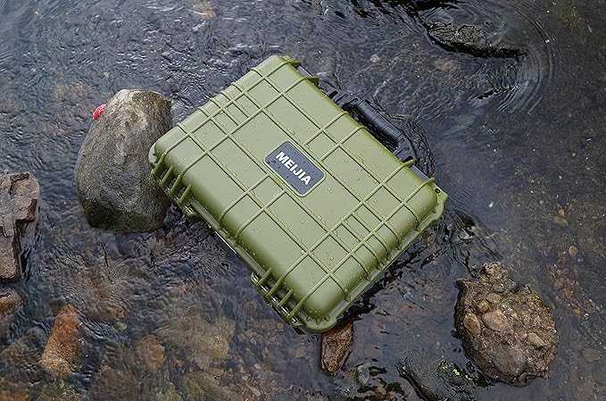 MEIJIA Portable All Weather Waterproof Camera Case With Foam,Fit Use of Drones,Camera,Equipments,Pistols,15.98x12.99x6.85inches