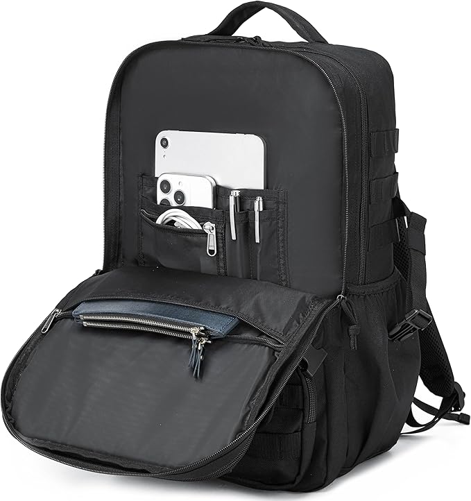 Wotony Tactical Backpack - Military waterproof backpack with multiple pockets and tactical gear for the outdoors (Green Leaf, 35L)
