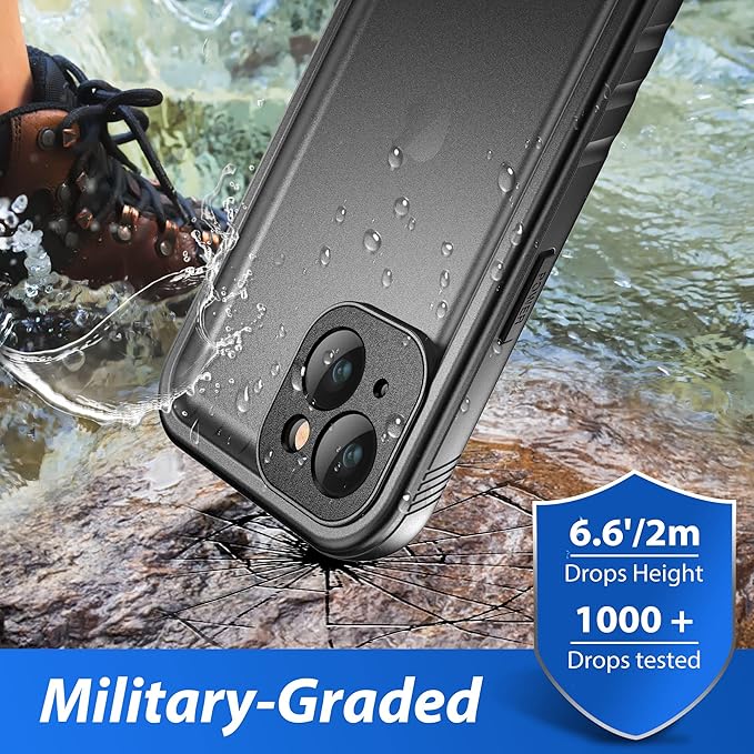 SPORTLINK Waterproof Case for iPhone 13, Shockproof Dustproof 13 Phone Case with Built-in Clear Screen Protector, Full Body Heavy Duty Sealed Protective Cover for iPhone 13 6.1 Inch