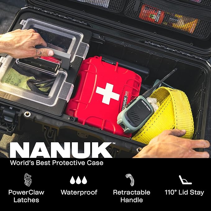 NANUK Trail 30 – 28.5L (7.5-Gallon) Waterproof Storage Box Wheeled and Modular Cargo Case for Camping, Fishing, Hunting & Outdoor Storage - Dustproof and Impact Resistant (22" x 14" x 9") – Desert Tan