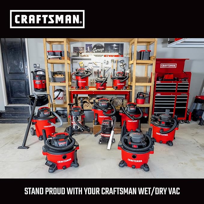 CRAFTSMAN CMXZVBE39970 Genuine Fine Dust Wet Dry Vac Dust Collection Bags for Most 6 to 10 Gallon CRAFTSMAN Shop Vacuums, Collects Dry Fine Debris, Reduces Cleanup Time, 2-Pack