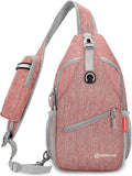 ZOMAKE Sling Bag,Small Crossbody Sling Backpack,Water Resistant Shoulder Daypack for Travel,Anti Thief Chest Bag for Hiking(Orange)