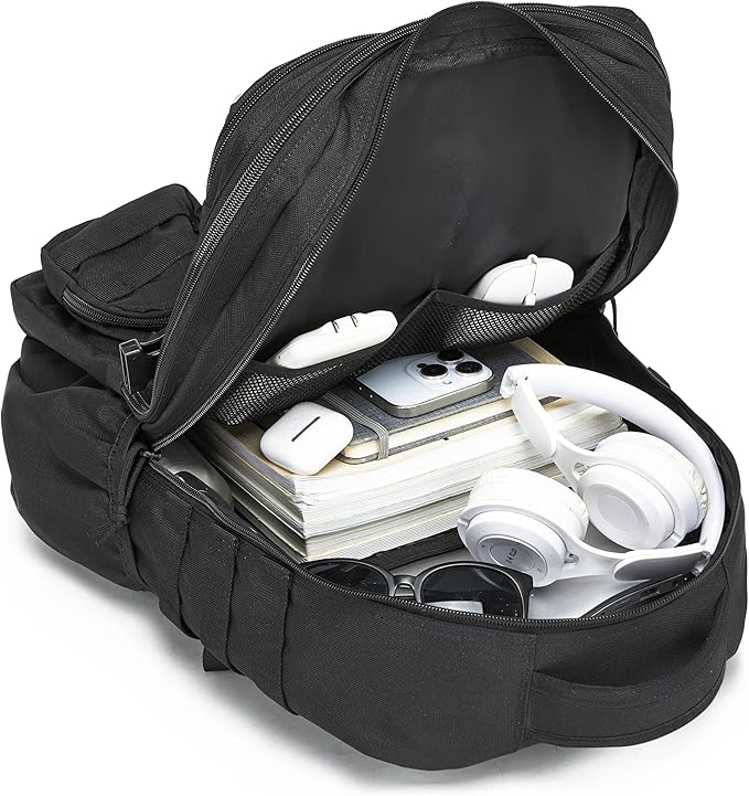 Wotony Tactical Backpack - Military waterproof backpack with multiple pockets and tactical gear for the outdoors (Black, 35L)