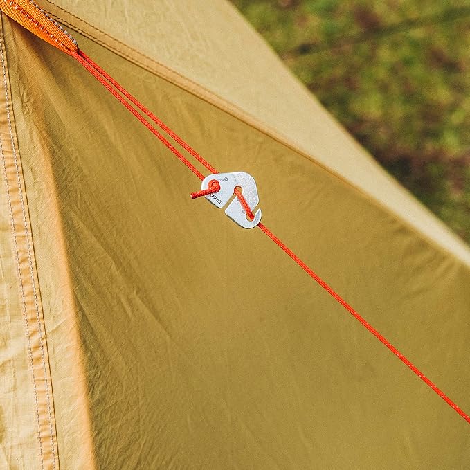 GEAR AID Reflective Guyline Kit with Line Tensioners for Tents and Tarps, 50 ft, Orange