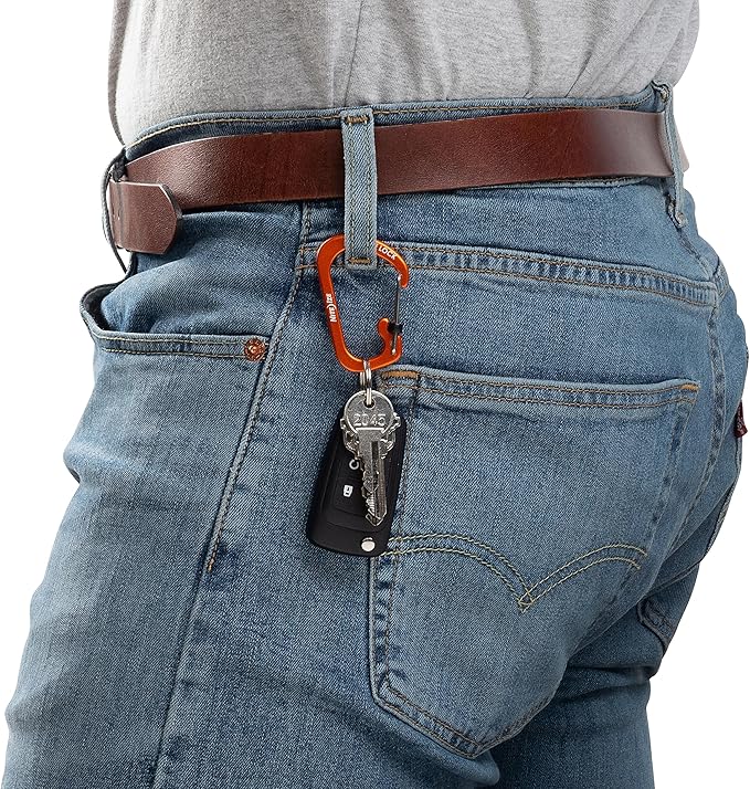 Nite Ize SlideLock Carabiner Aluminum, Size #3, Orange (Pack of 2)